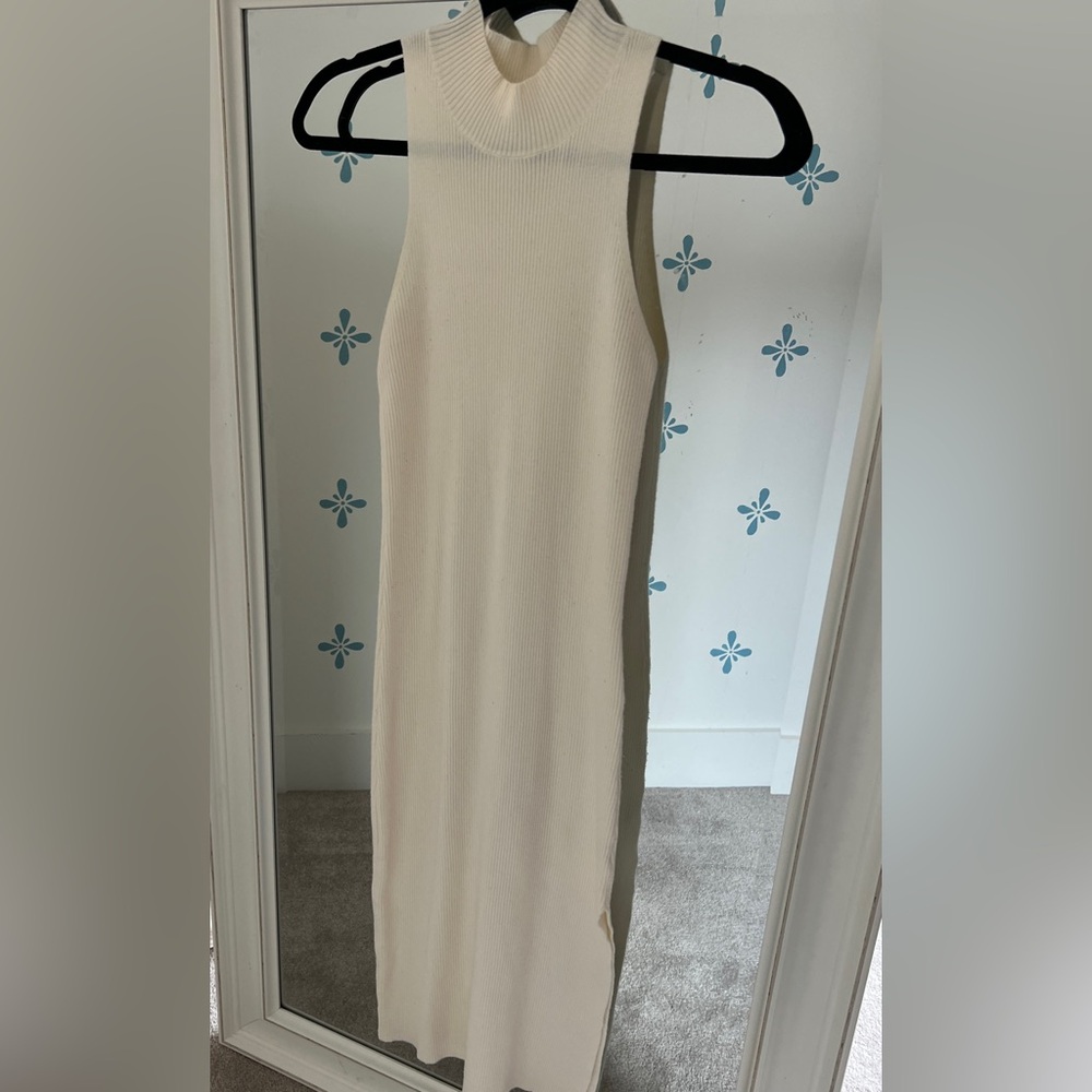 Lizard Thicket “Lena Mockneck midi dress in cream”